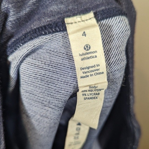 Lululemon‎ Heathered Navy Wunder Under Crop Yoga Athletic Leggings Women 4 - Picture 5 of 6